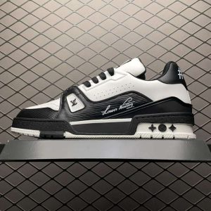 Replica Louis Vuitton Trainer Sneaker Black White#LV070