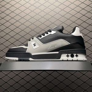 Replica Louis Vuitton Trainer Sneaker Black Grey #LV069