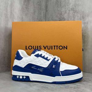 Replica Louis Vuitton Trainer Sneakers Blue White#LV086