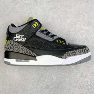 Replica Air Jordan 3 Retro Oregon Ducks Pit Crew Black Sneakers HO11-MNJDLS-5#AJ3033