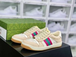 Replica GUCCI Screener GG Sneaker Low Pink Green#CCU002