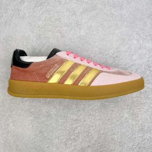 Replica Adidas X Gucci Sneakers Gazelle Metallic Pink #AG003