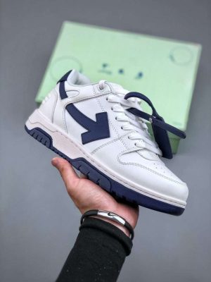 Replica Off-White Out Of Office Low-top Sneakers”OOO” White White Navy Blue