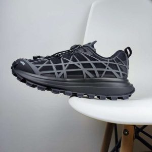 Replica Dior B31 RUNNER SNEAKER Black Technical Mesh and Anthracite Gray Rubber with Warped Cannage Motif