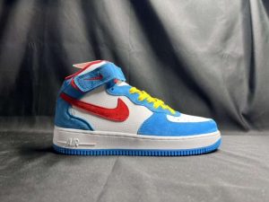 Replica Nike Air Force 1 07 Mid Doraemon White Blue Red Yellow #AF073