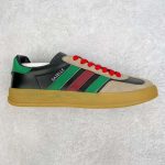 Replica Adidas X Gucci Sneakers Gazelle Metallic Black Green #AG002