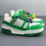 Replica LV 23SS Trainer Maxi Sneakers White Green 1AB8SD Men Shoes