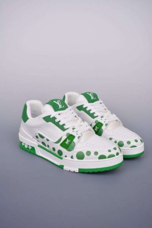 Replica Louis Vuitton Trainer Sneaker Low Green #LVS066