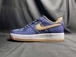 Replica Nike Air Force 1 07 Low Denim Blue Brown White Gold #AF078