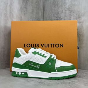 Replica Louis Vuitton Trainer Sneakers Green White#LV087