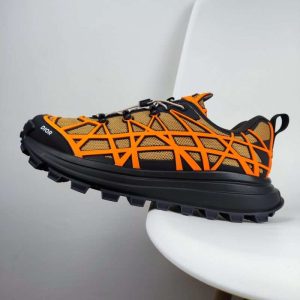 Replica Dior B31 RUNNER SNEAKER Beige Technical Mesh and Orange Rubber with Warped Cannage Motif
