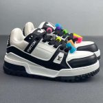Replica LV 23SS Trainer Maxi Sneakers White Black Men Shoes