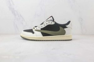 Replica Air Jordan 1 Low x Fragment x TS Rice-White Black Green DZ4137 106 #AJ1-012