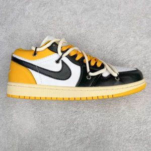 Replica Air Jordan 1 Low Yellow Black#AJ1-018