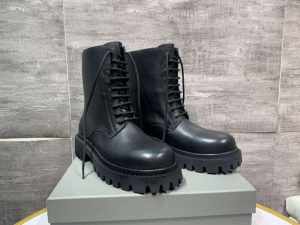 Replica Balenciaga Street Style Plain Leather Logo Boots#CBLG046