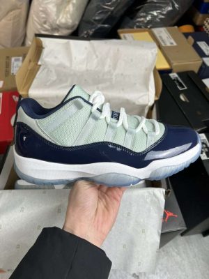 Replica Air Jordan 11 XI Low “Navy Light Green”#AJ11-006