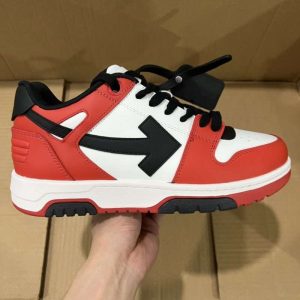 Replica Off-White Out Of Office low-top sneakers “OOO”  Black White Red
