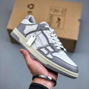 Replica AMIRI Grey And White Low Skel Top Sneaker