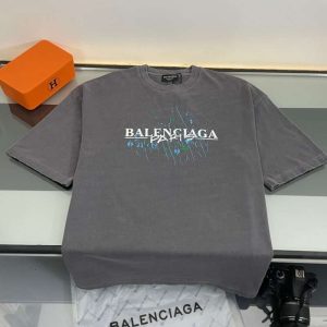 Replica Balenciaga New Crew Neck T-shirts For Unisex Dark Grey#NTS114