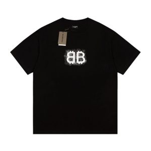 Replica Balenciaga New Crew Neck T-shirts For Unisex Black and White#NTS166