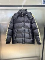 Replica GUCCI GG Jacquard Nylon Padded Coat, Size 54 IT, Black