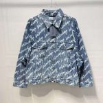 Replica BBalenciaga Denim Jackets Letter Oversize Outerwear For Unisex