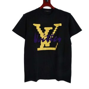 Replica Louis Vuitton New Crew Neck T-shirts For Unisex Black and White#NTS121