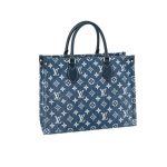 Replica Louis Vuitton Monogram Jacquard Denim OnTheGo GM Blue