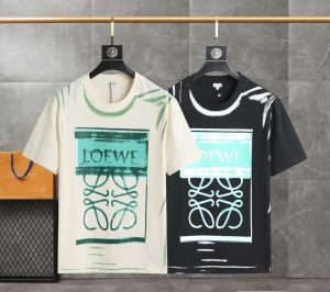 Replica LOEWE New Crew Neck T-shirts Black Apricot #HT055