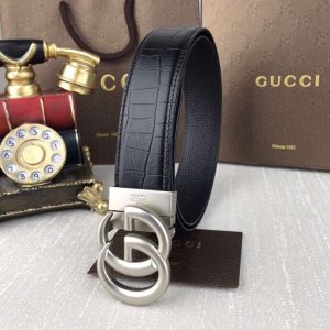 Replica Gucci Men’s Black Belt #GB001
