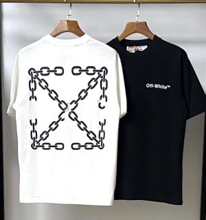 Replica OFF-WHITE T-Shirts Streetwear Tee Black and White#OFTS004
