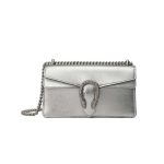 Replica Gucci Dionysus Small Shoulder Bag in Silver Lame Leather