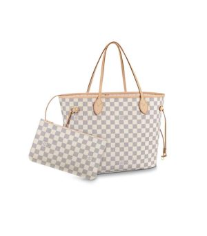 Replica Louis Vuitton Damier Azur Neverfull MM Beige