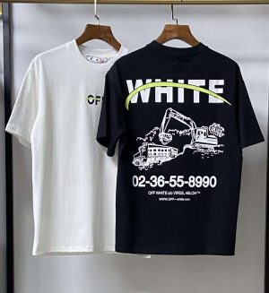 Replica OFF-WHITE T-Shirts Streetwear Tee Black and White#OFTS002