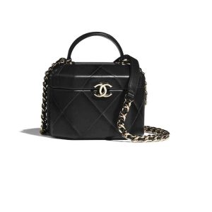 Replica Chanel Lambskin Small Vanity Case Black