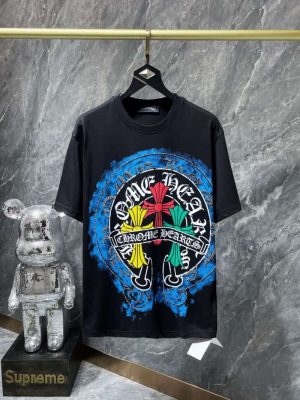 Replica Chrome Hearts 23SS T-Shirts Colorful Black Tee#CHT004