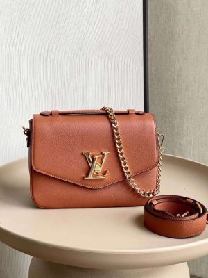 Replica Louis Vuitton Oxford Lockme Leather M22952 Brown Women’s Bags