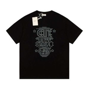 Replica Celine New Crew Neck T-shirts For Unisex Black and White#NTS135