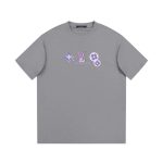 Replica Louis Vuitton New Crew Neck T-shirts For Unisex Grey and Apricot#NTS099