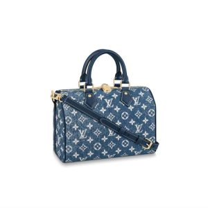 Replica Louis Vuitton Monogram Jacquard Denim Speedy Bandouliere 25 Blue