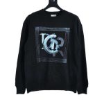 Replica Dior 23FW Ink Wash Painting Cotton Round Neck Sweatshirt Black and White for Unisex