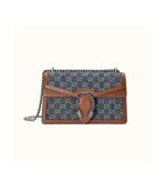 Replica Gucci Small Dionysus Shoulder Bag in Blue Jacquard Denim