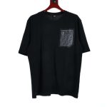 Replica FENDI New Crew Neck T-shirts For Unisex Black and Apricot#NTS147