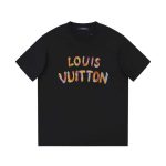 Replica Louis Vuitton New Crew Neck T-shirts For Unisex Black and White#NTS097