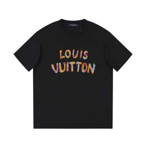 Replica Louis Vuitton New Crew Neck T-shirts For Unisex Black and White#NTS097