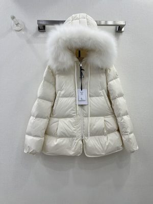 Replica MONCLER COLLECTION Ruvuma Long Down Jacket female Off White Size 2