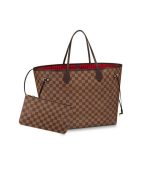 Replica Louis Vuitton Damier Ebene Neverfull GM Red Or Pink