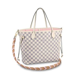 Replica Louis Vuitton Damier Azur Neverfull MM Pink