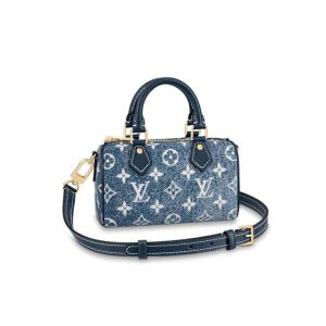 Replica Louis Vuitton Monogram Jacquard Denim Nano Speedy Blue