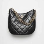 Replica Chanel Hobo Bag in Lambskin Black